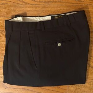 Brooks Brothers 1514 Pleated Wool Mens Dress Pants in Navy